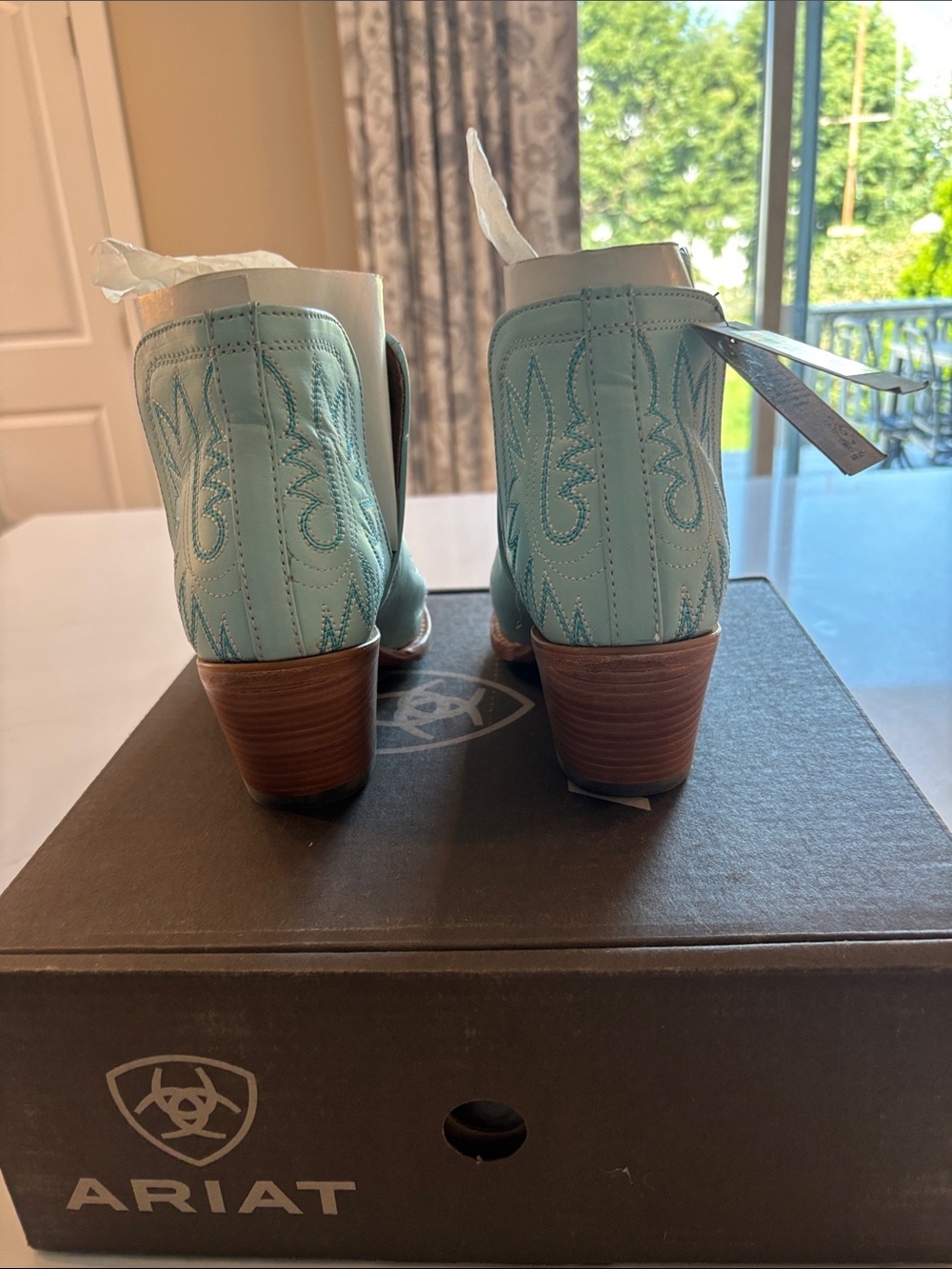 Ariat Women's Dixon Ankle Boots in Tiffany Blue - Picture 5 of 8
